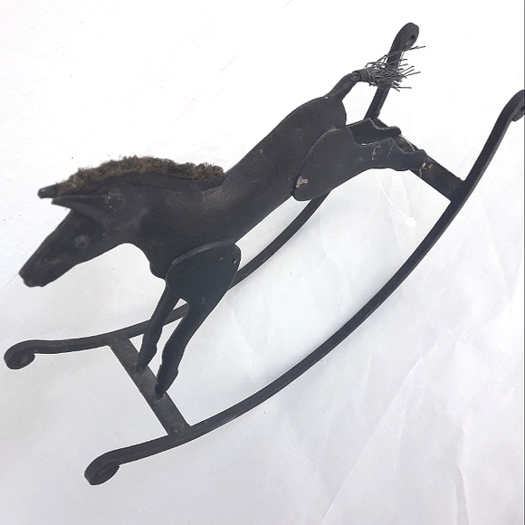 Vintage Metal Rocking Horse Home Decor  Vintage Display Toy Americana Folk Art - Picture 10 of 16
